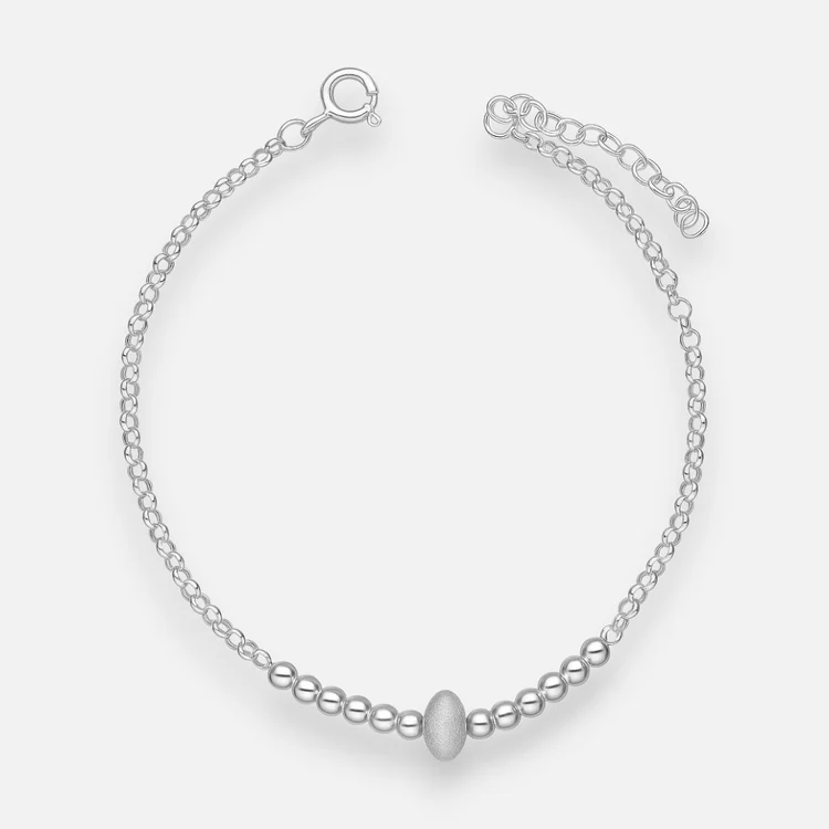 Pulsera Esferas Satinada y Lisas Plata